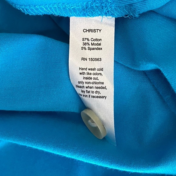 Hinson Wu Christy 3/4 Sleeve Top In Aqua Blue Size Small - Picture 8 of 8